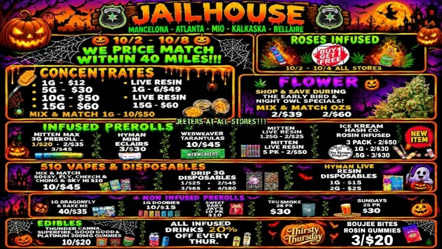 Jailhouse Cannabis - Mancelona Jailhouse Weekly Specials