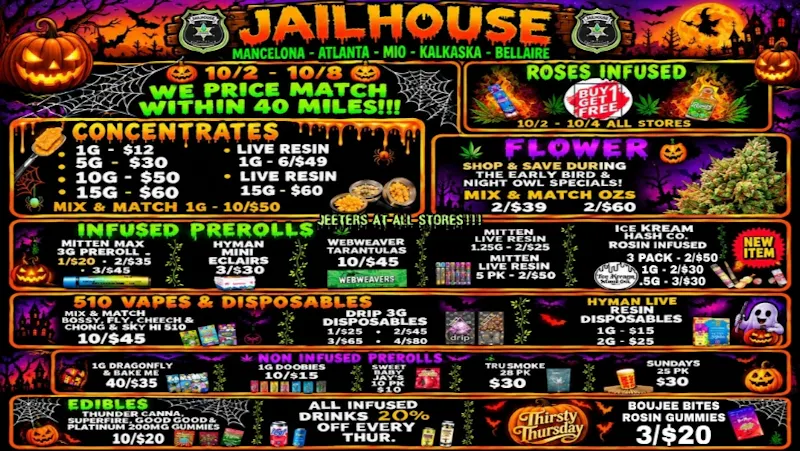 Jailhouse Cannabis - Mancelona Jailhouse Weekly Specials