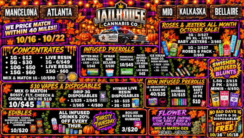 Jailhouse Cannabis - Mancelona Jailhouse Weekly Specials