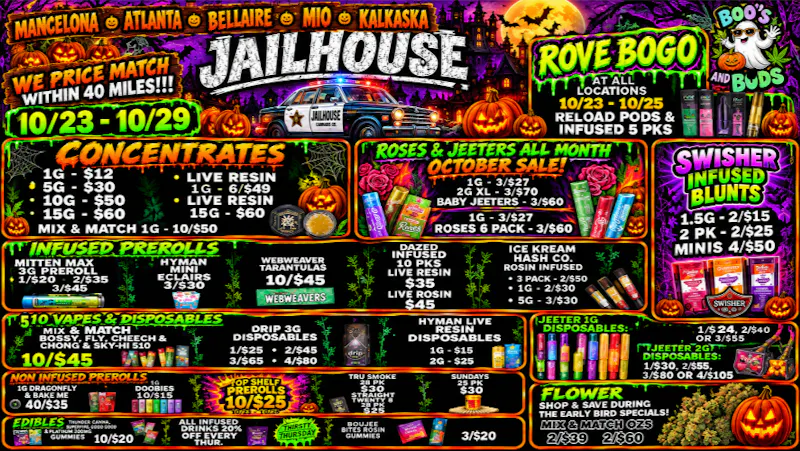 Jailhouse Cannabis - Mancelona Spooktacular Savings @ Jailhouse