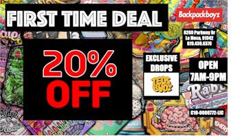 Backpack Boyz San Diego 20% OFF FIRST TIME PATIENTS!!
