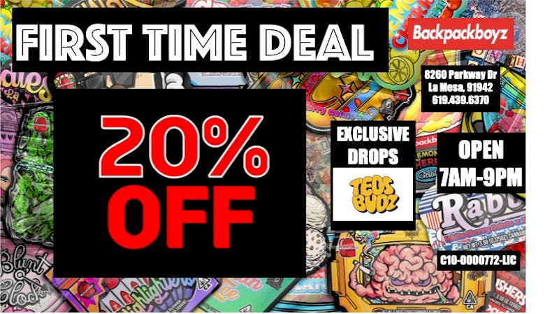 Backpack Boyz San Diego 20% OFF FIRST TIME PATIENTS!!