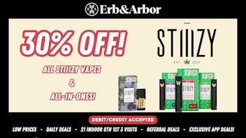 Erb & Arbor 30% OFF All STIIIZY VAPES!