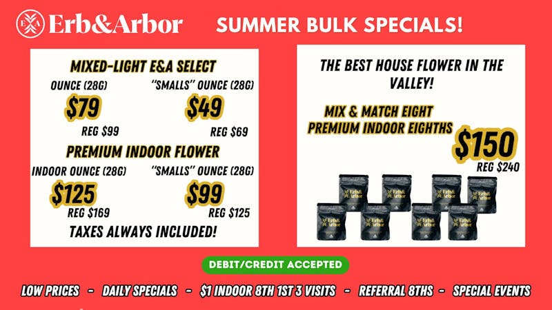 Erb & Arbor $49 OZS! $99 Indoor OZS! Tax Included! Bulk Deals!