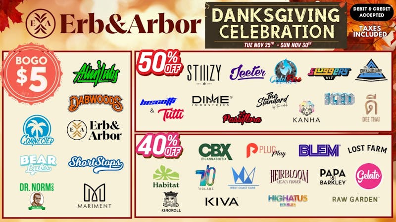 Erb & Arbor 40% OFF CBX, PLUGPLAY, BLEM, RAW GARDEN & MORE!