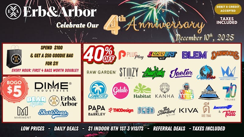Erb & Arbor DEC 10th: BOGOS, 40% OFF, GOODIE BAGS & More!