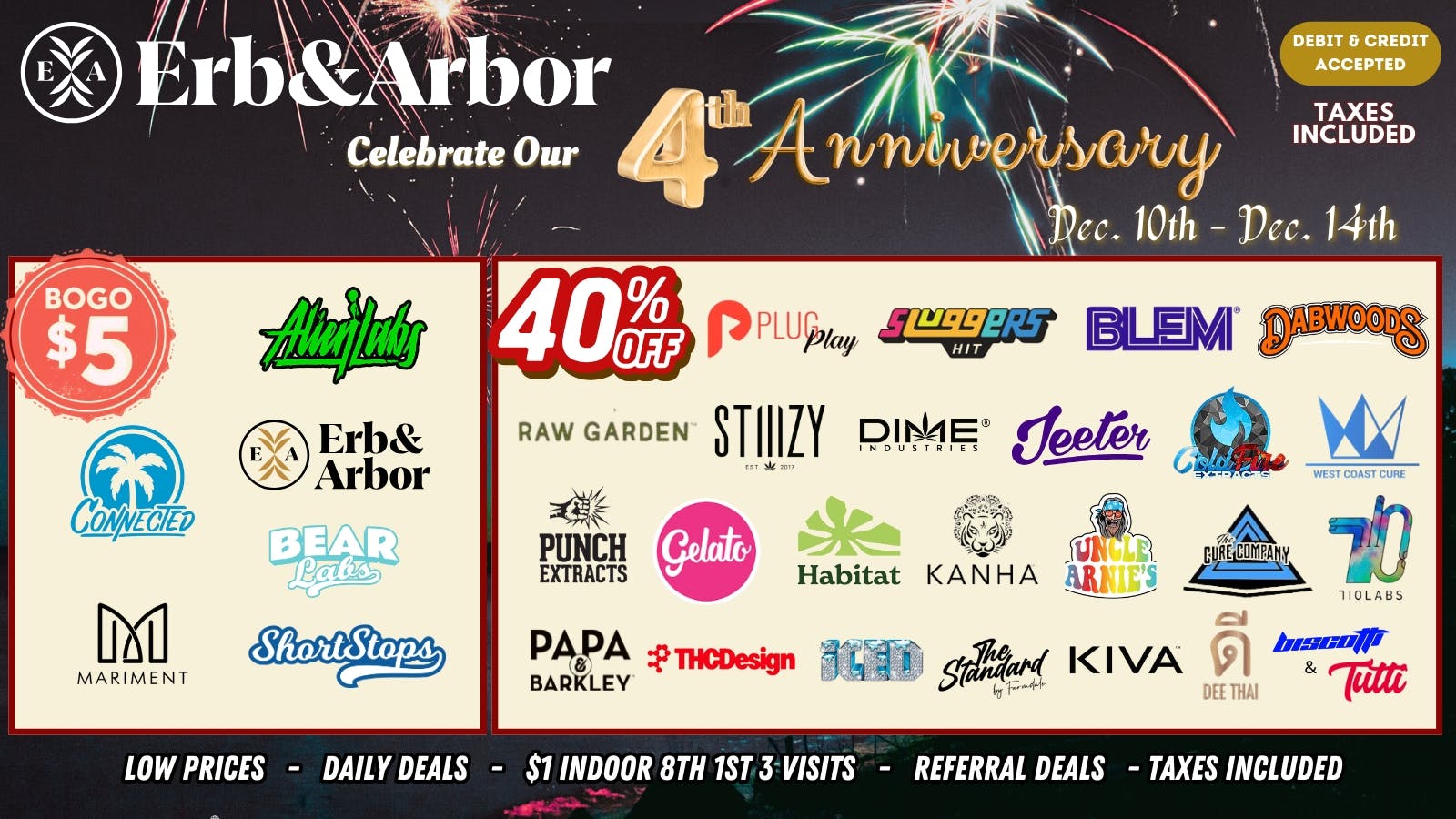 Erb & Arbor Anniversary Sale! BOGOs, 40% OFF, & MORE!