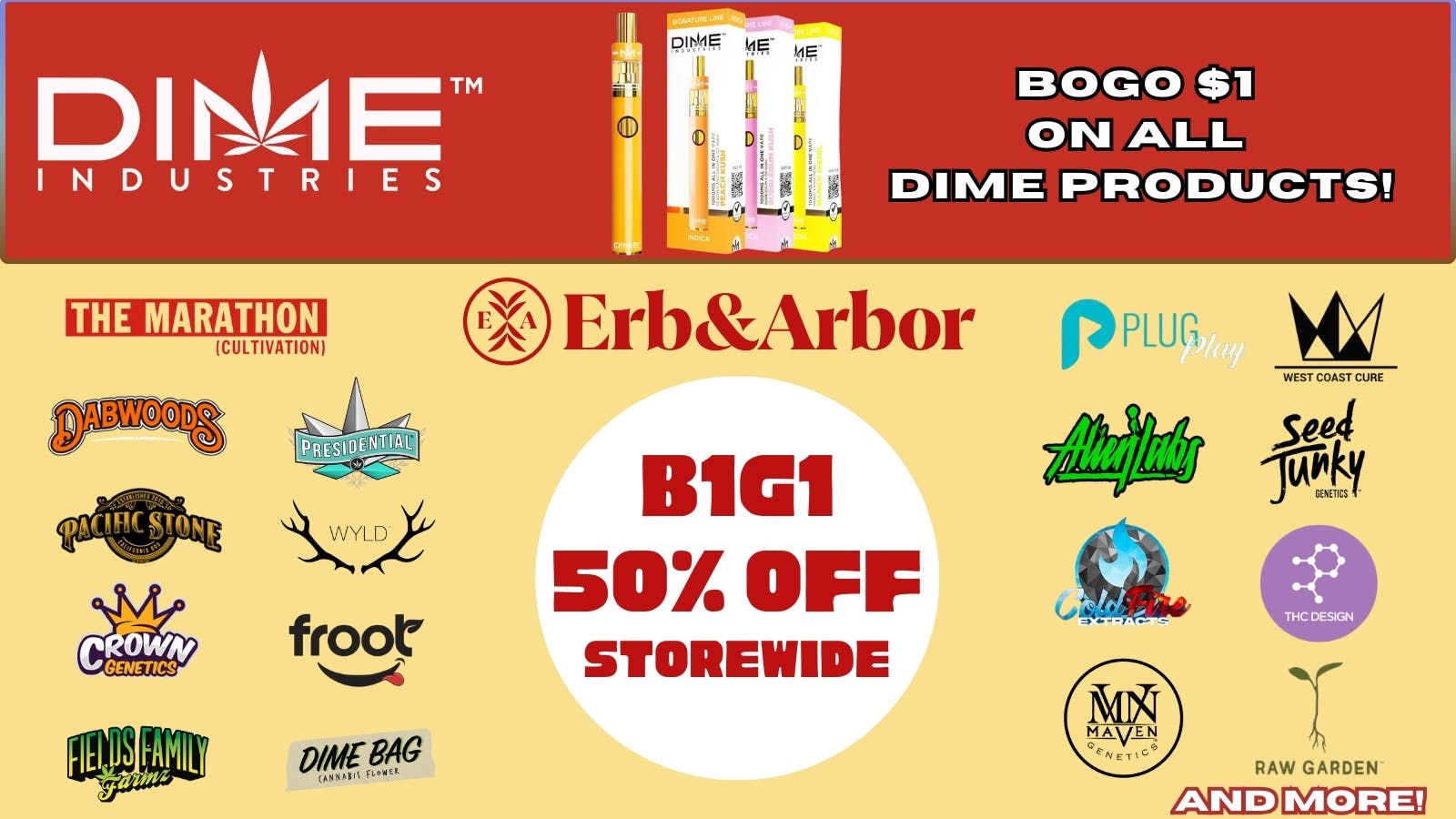 Erb & Arbor BOGO on DIME! B1G1 50% STOREWIDE!!