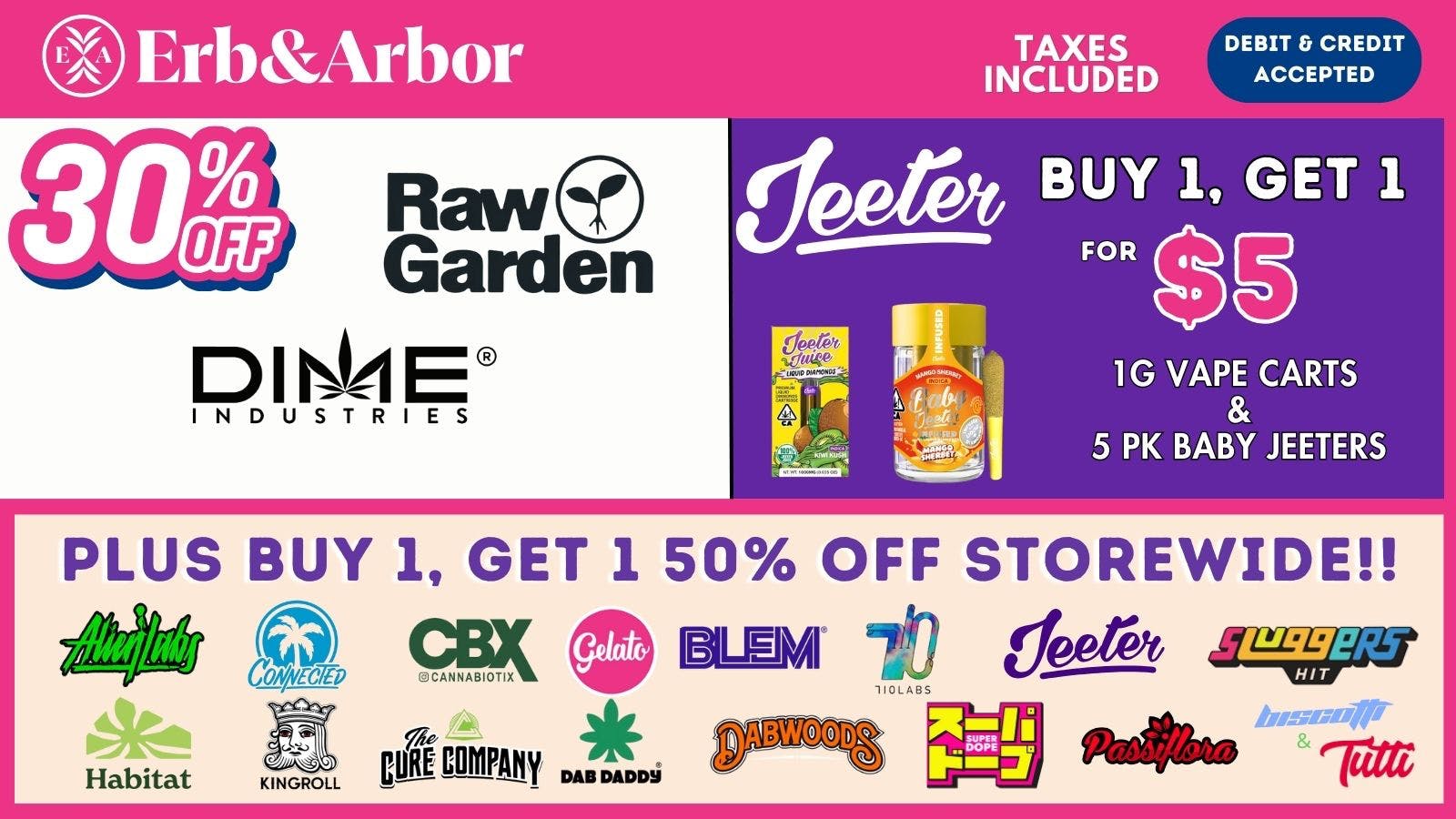 Erb & Arbor B1G1 50% OFF STOREWIDE! 30% OFF Raw Garden & DIME!