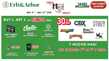 Erb & Arbor BOGO on ALL JEETER! 30% OFF CBX, STIIIZY & more!