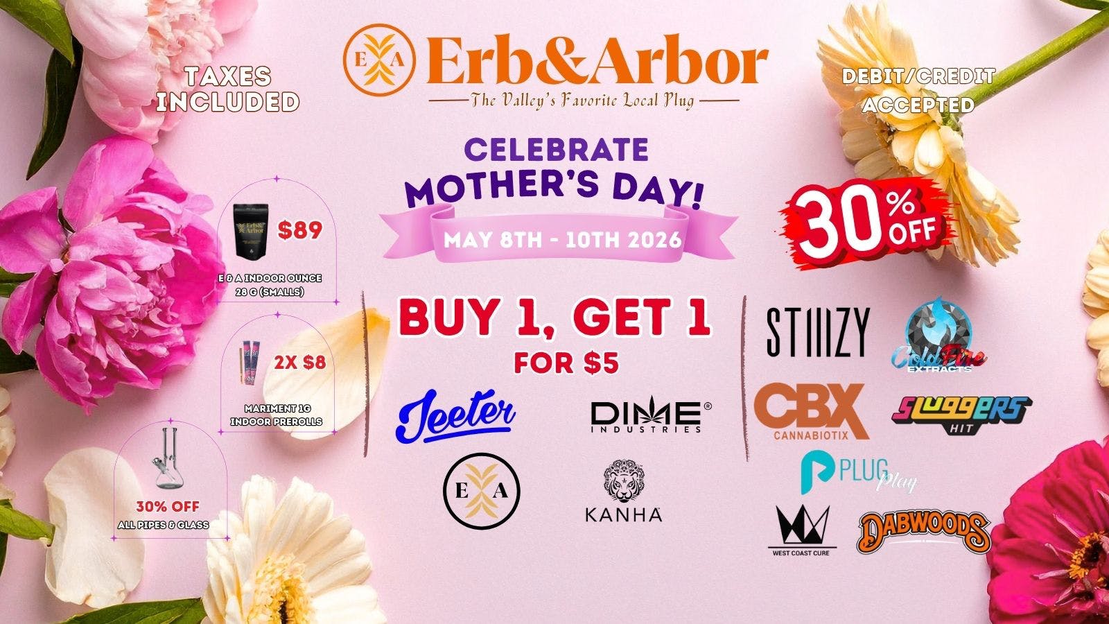 Erb & Arbor BOGO on ALL JEETER, DIME, E&A 8ths & more!