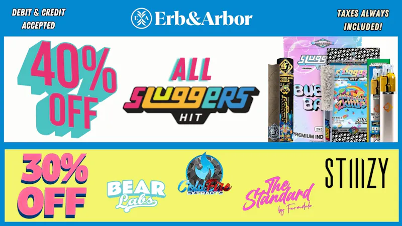 Erb & Arbor 40%OFF SLUGGERS! 30%OFF COLDFIRE, STANDARD & more!