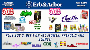 Erb & Arbor - Tax Included Up to 50% on Alien Labs! B2G1 on Flower STOREWIDE!