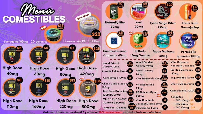 Gräs Cannabis Collection Menú de Comestibles