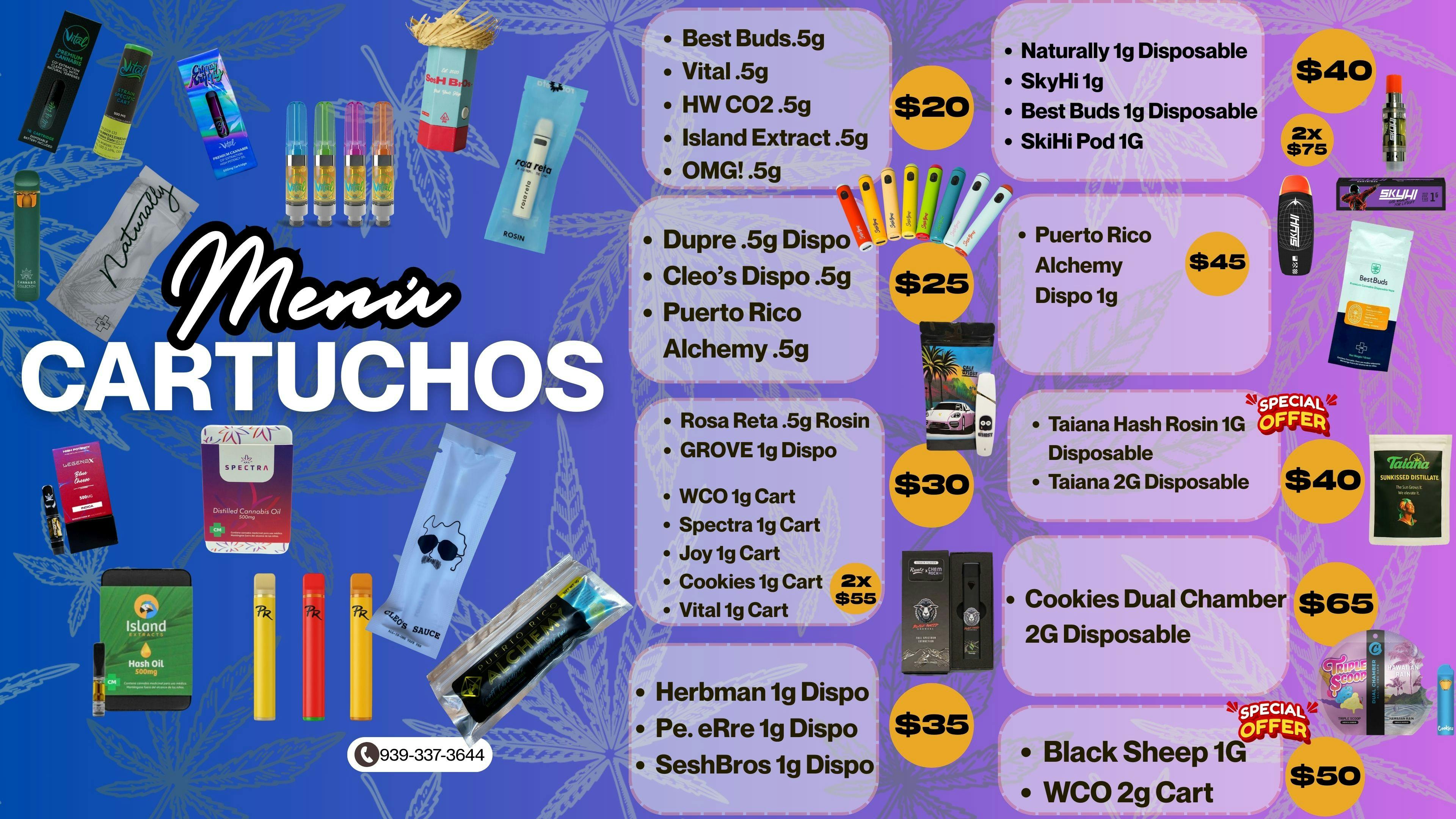 Gräs Cannabis Collection Menú de Cartuchos