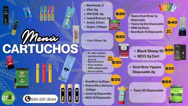 Gräs Cannabis Collection Menú de Cartuchos & Disposables
