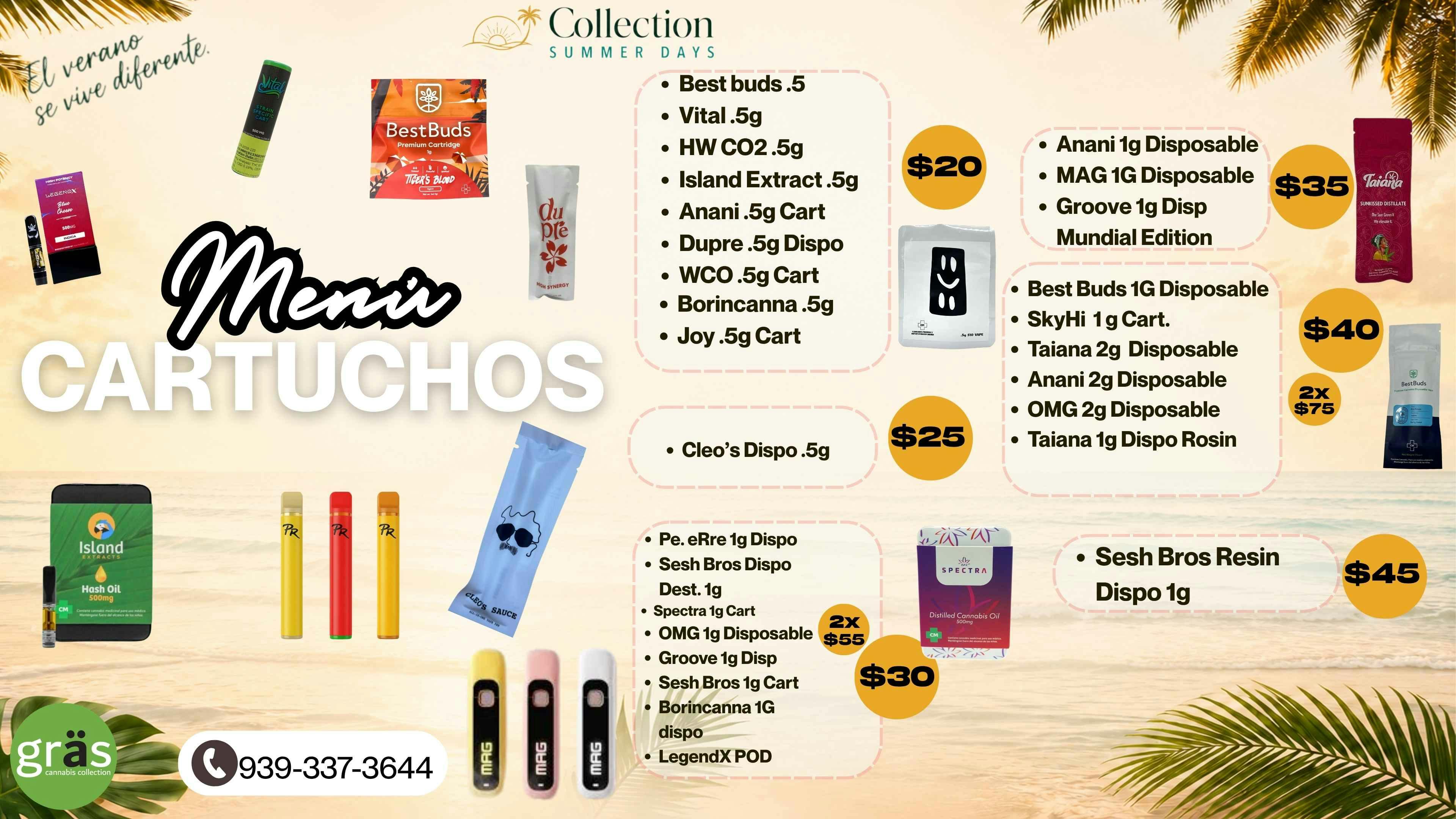 Gräs Cannabis Collection Menú de Cartuchos & Disposables