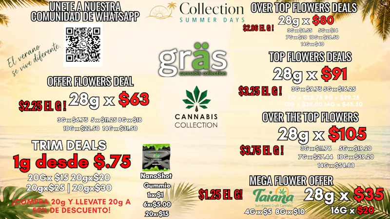 Gräs Cannabis Collection NanoShot 10mg-$1 | Trim 28g x $21 | 28g x $35