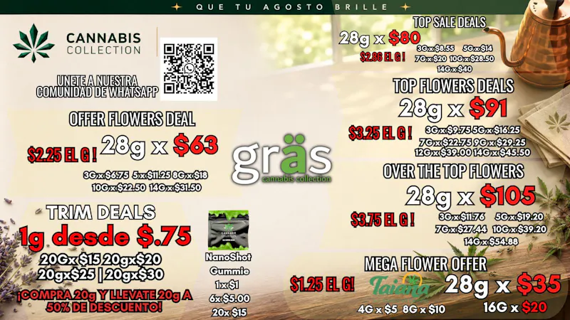 Gräs Cannabis Collection NanoShot 10mg-$1 | Trim 28g x $21 | 28g x $35
