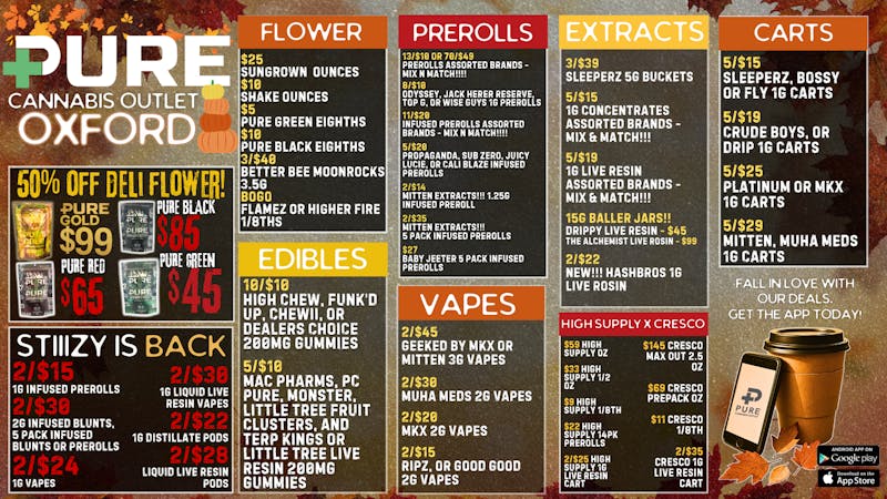 Pure Cannabis Outlet 🍂ALL OUNCES NOW $99 OR LESS 🎃