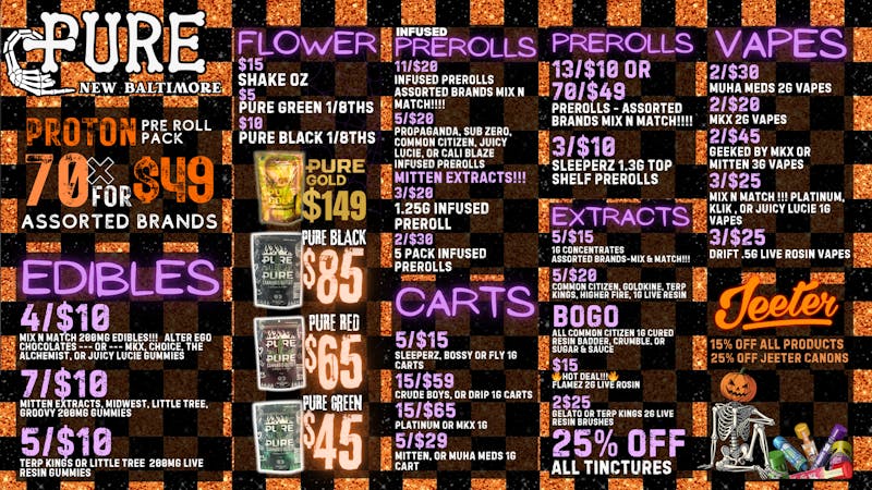 PURE Macomb - Delivery 🎃11/$20 INFUSED PREROLLS 🎃