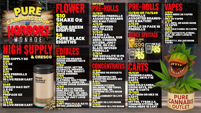 Pure Cannabis Outlet HIGH SUPPLY & CRESCO SALE 😱 $8 PURE BLACK EIGHTHS
