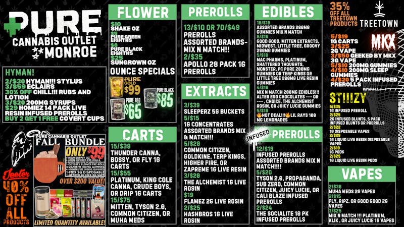 Pure Cannabis Outlet 🍂⋆₊˚35% OFF ALL TREETOWN PRODUCTS!!!₊˚💚