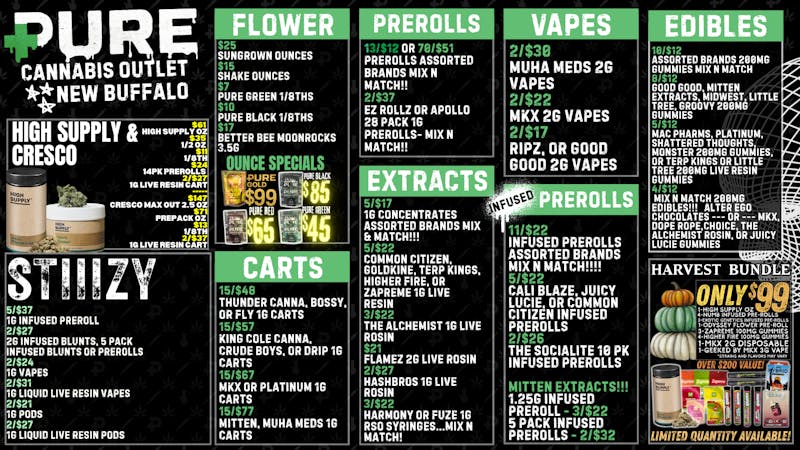 Pure Cannabis Outlet - New Buffalo STIIIZY SALE 🌿 $99 HARVEST BUNDLE!!!