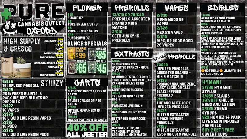 Pure Cannabis Outlet HIGH SUPPLY AND CRESCO SALE 🍃 HYMAN SALE!!!