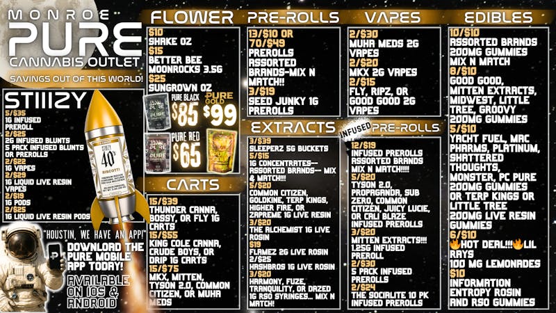 Pure Cannabis Outlet 🪐 OUT OF THIS WORLD DEALS 🛰️ STIIIZY SALE