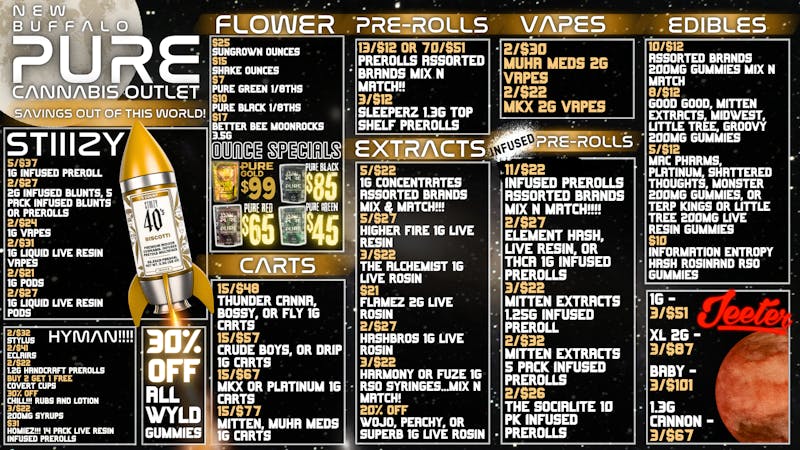 Pure Cannabis Outlet - New Buffalo HYMAN SALE!!!! 🪐 STIIIZY SALE!!!!!