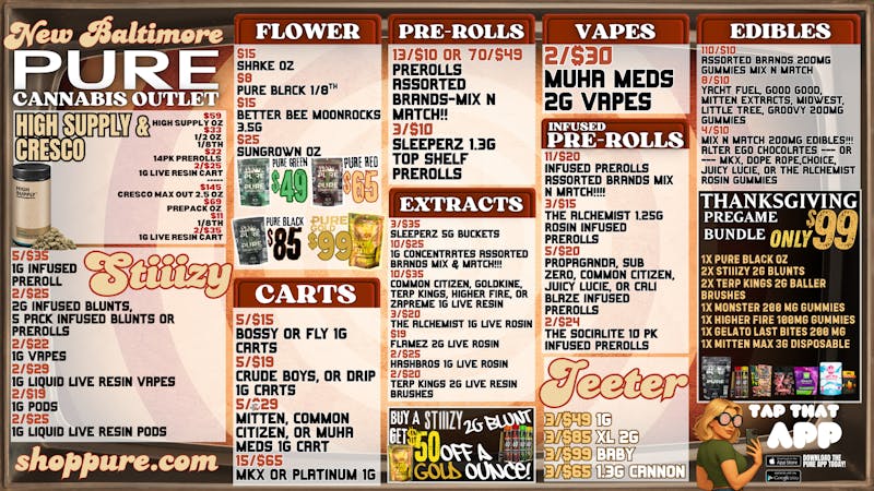 PURE New Baltimore BUY A STIIIZY 2G, GET $50 OFF GOLD OZ