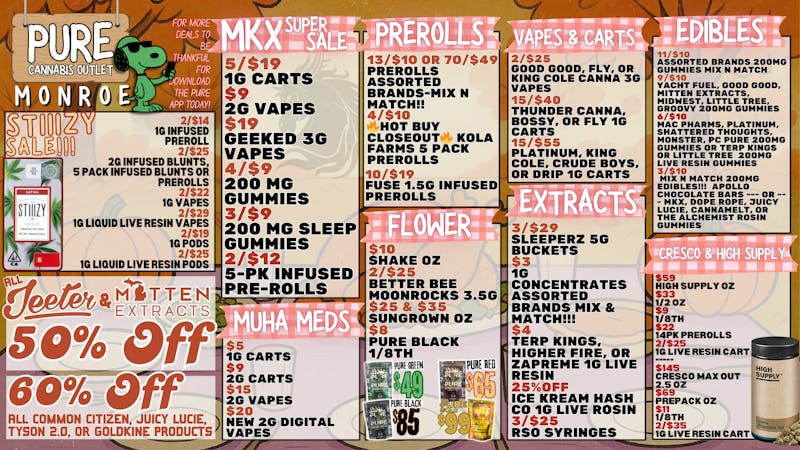 Pure Cannabis Outlet 🦃🥧SAVINGS TO BE THANKFUL FOR 🦃🥧