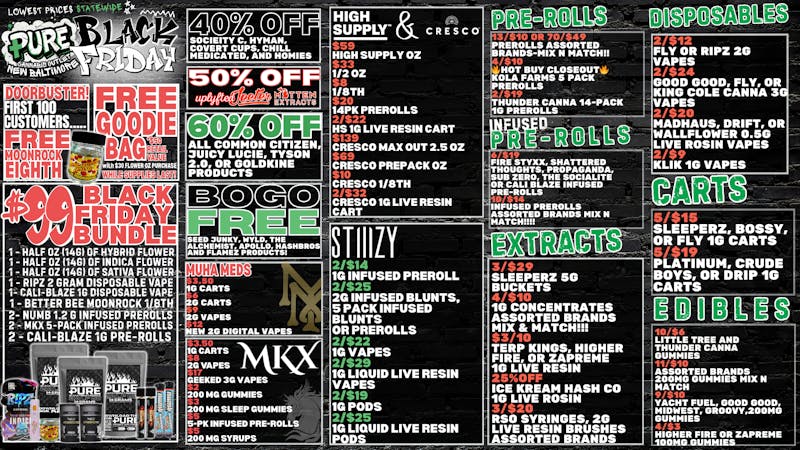 PURE New Baltimore BLACK FRIDAY SALE | FREE MOONROCK DOORBUSTER