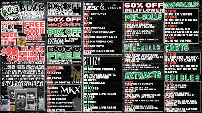 Pure Cannabis Outlet BLACK FRIDAY SALE