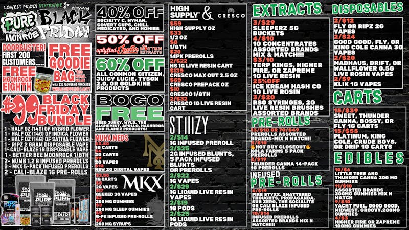 Pure Cannabis Outlet BLACK FRIDAY 💸 10/$6 200 MG EDIBLES