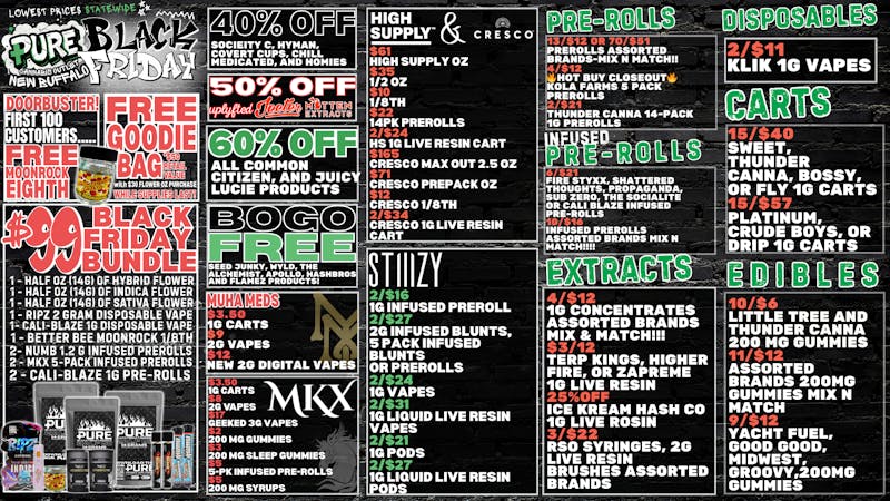 Pure Cannabis Outlet - New Buffalo 💸 BLACK FRIDAY SALE 💸 FREE MOONROCK DOORBUSTER