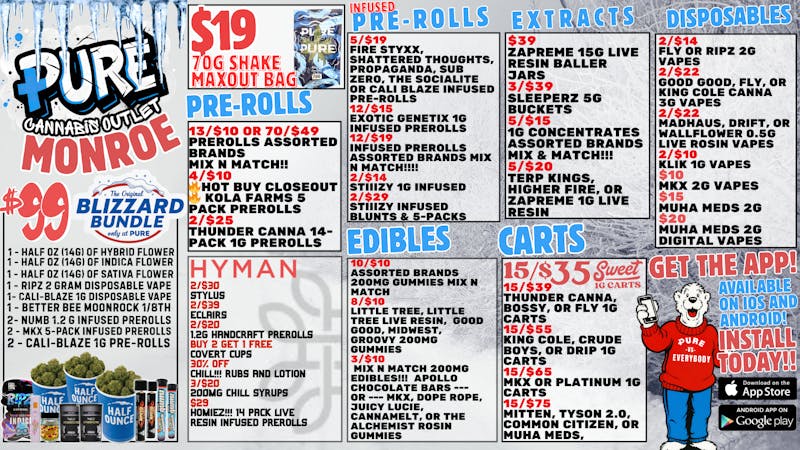 Pure Cannabis Outlet 🥶 $99 BUNDLE 🧊15/$39 CARTS 🥶
