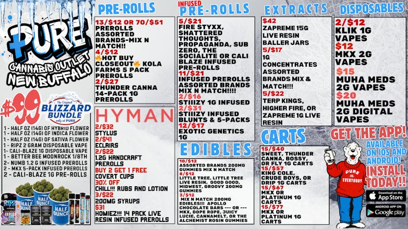 Pure Cannabis Outlet - New Buffalo $99 BUNDLE 🧊 HYMAN SALE