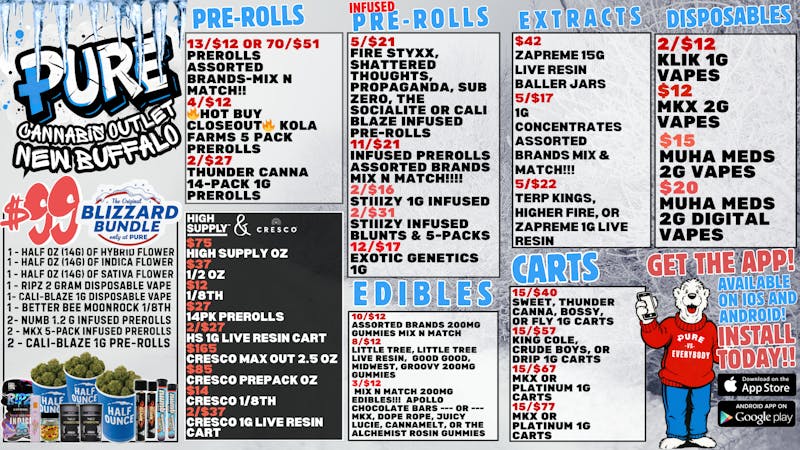 Pure Cannabis Outlet - New Buffalo 🥶 $99 BUNDLE 🧊 HIGH SUPPLY SALE 🥶