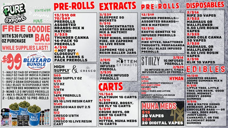 Pure Cannabis Outlet ❄️HYMAN SALE ❄️50% OFF DELI❄️