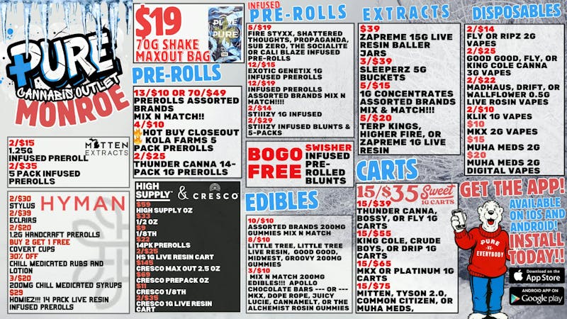 Pure Cannabis Outlet ❄️BOGO SWISHER INFUSED PRE-ROLLED BLUNTS!❄️