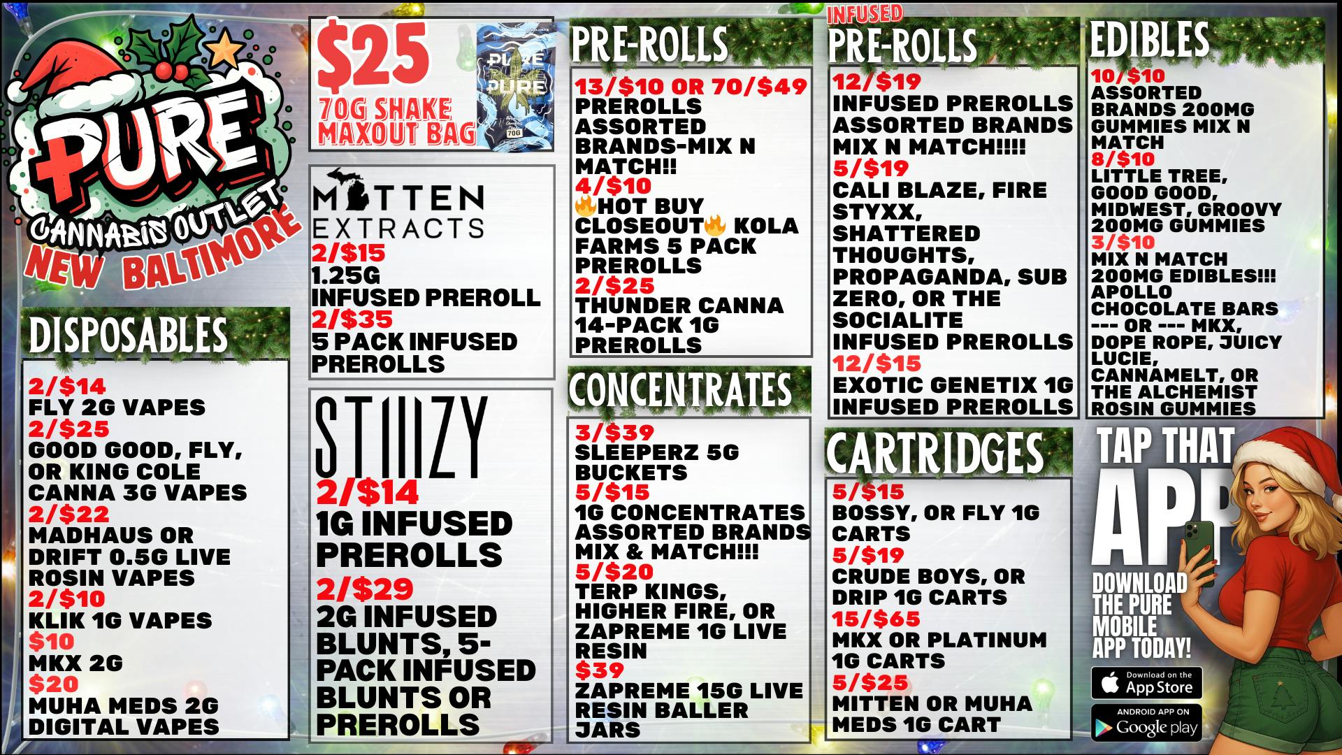 PURE New Baltimore 🎄 $25 SHAKE OUNCE MAX OUT BAG 70G! 🎄