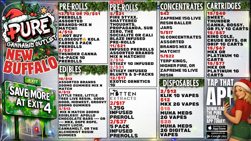 Pure Cannabis Outlet - New Buffalo GET MORE 🎄 FOR LESS 💵