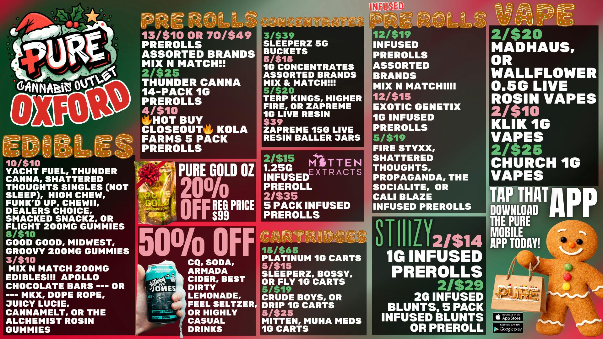 Pure Cannabis Outlet ☃️50% OFF DELI ❄☃️ 20% OFF PURE GOLD