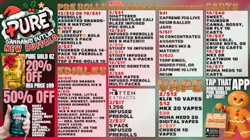 Pure Cannabis Outlet - New Buffalo 20% OFF PURE GOLD OUNCES ❄️ 15/$40 CARTS