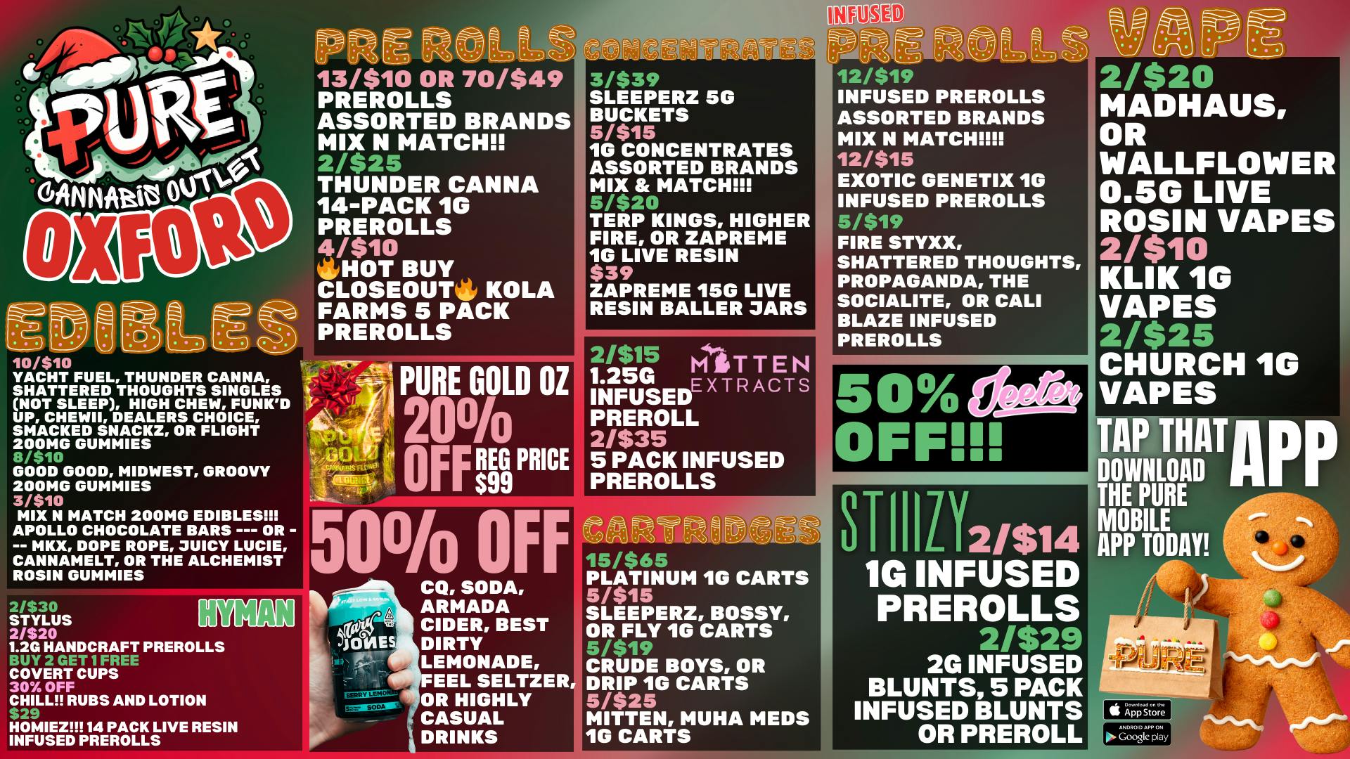 Pure Cannabis Outlet Delivery HOLIDAY SAVINGS ALL WEEEND 🎄 50% OFF JEETER