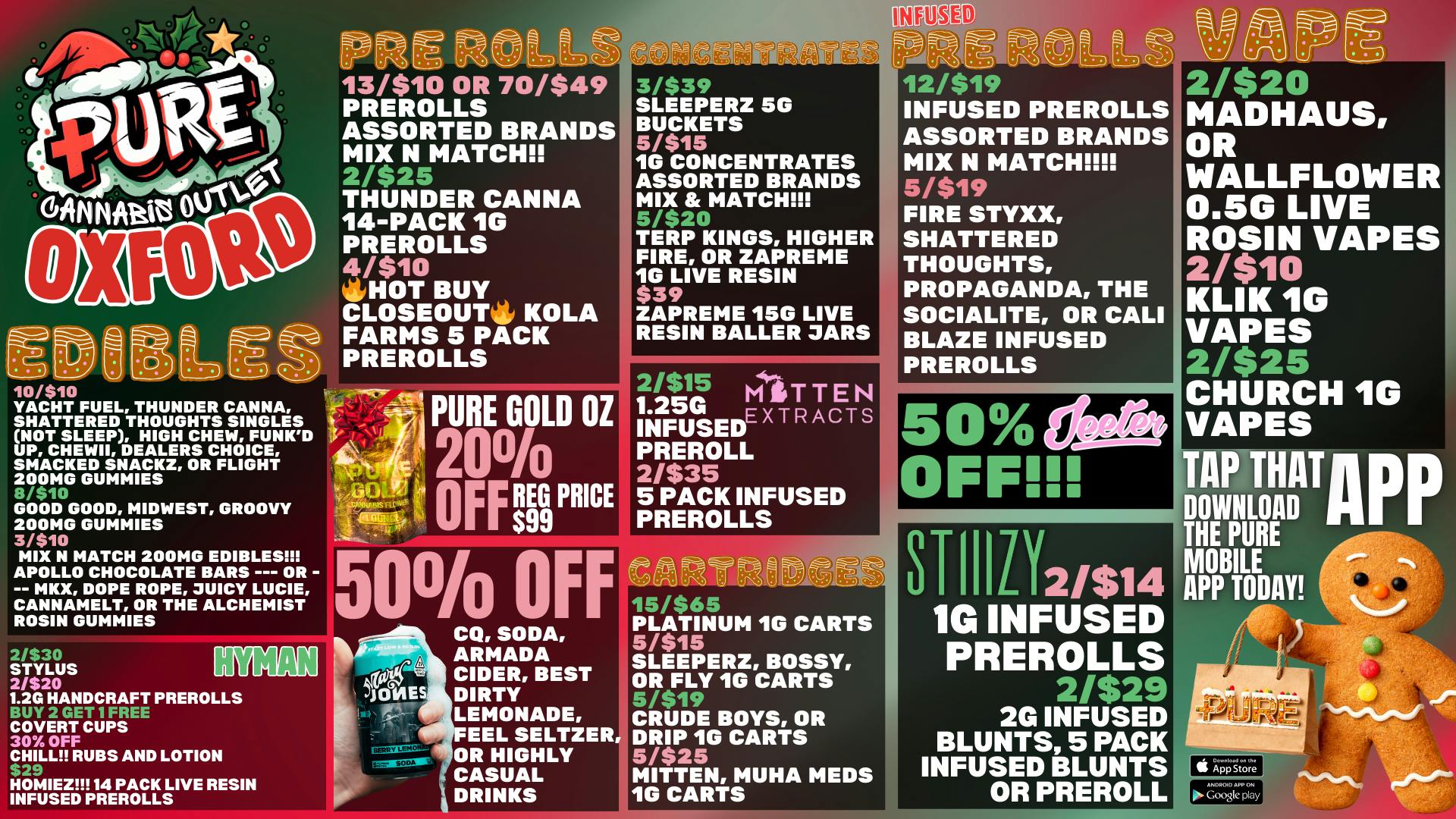 Pure Cannabis Outlet HOLIDAY DEALS ALL WEEKEND ❄️50% OFF JEETER❄️