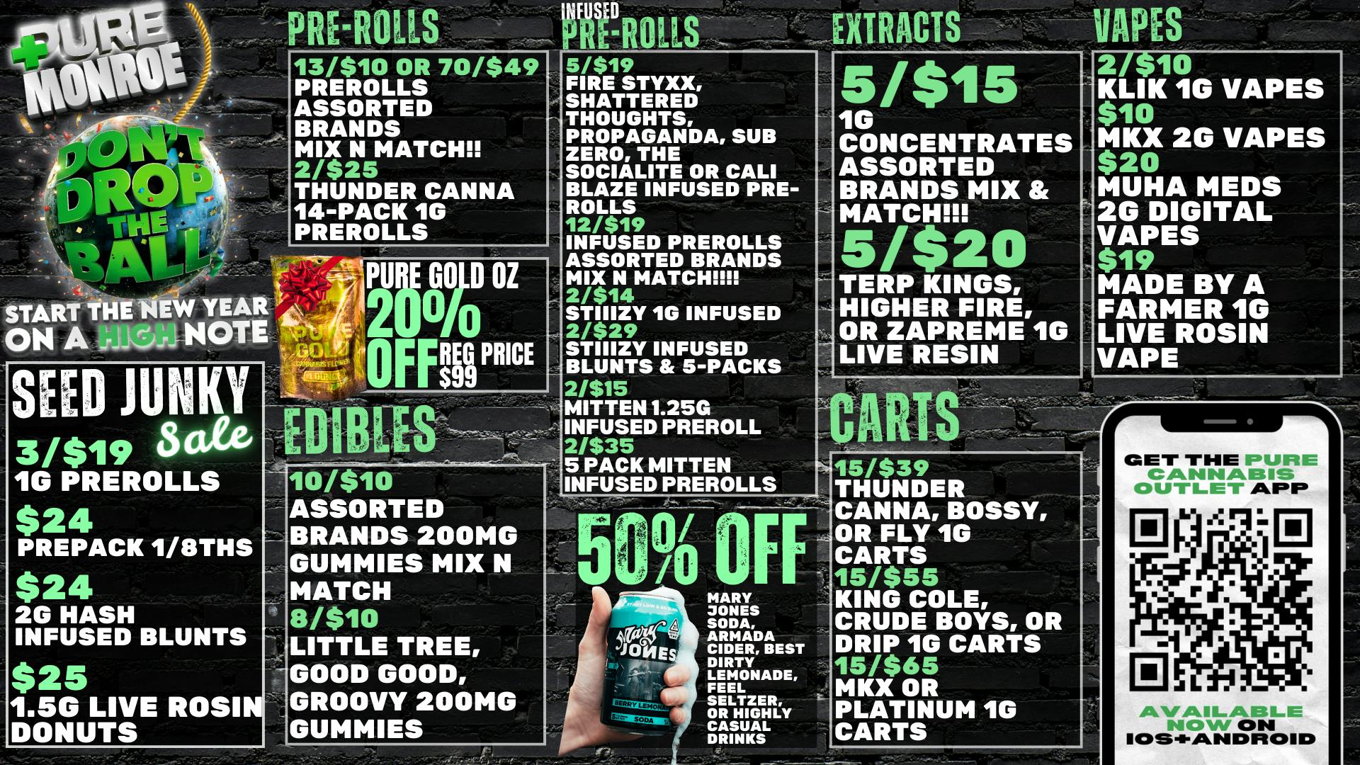 Pure Cannabis Outlet START 2026 ON A HIGH NOTE 🎉 SEED JUNKY SALE