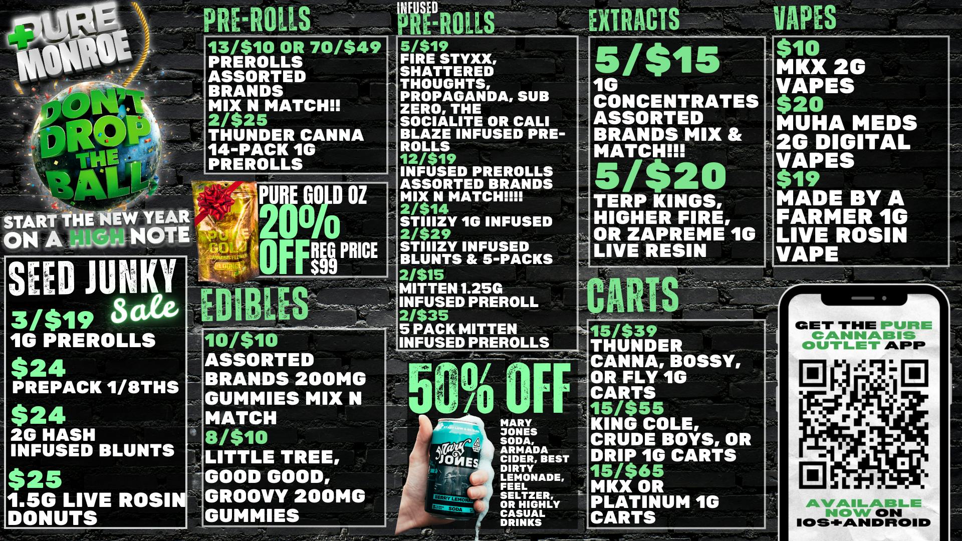 Pure Cannabis Outlet START 2026 ON A HIGH NOTE 🎉 SEED JUNKY SALE